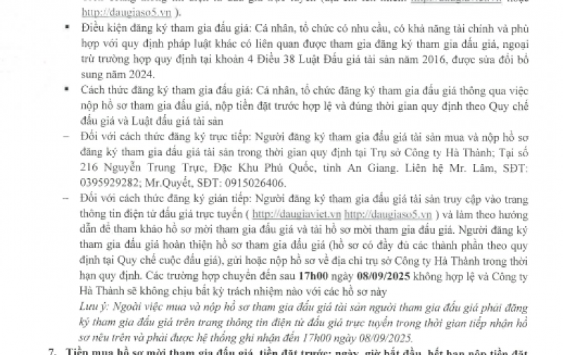 CÔNG TY ĐGHD HÀ THÀNH TB BĐG TSBĐ CỦA TCB - ĐẤT An Thới, TP.Phú Quốc, Kiên Giang